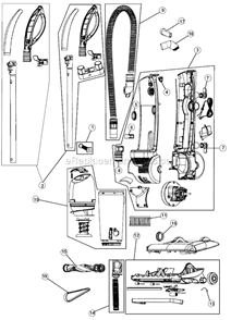 Page A Diagram and Parts List for UD40230  Dirt Devil Upright Vacuum